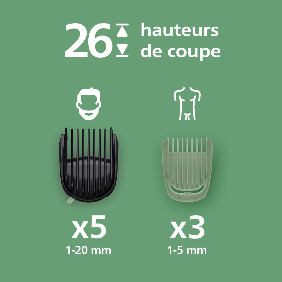 Philips Multigroom série 7000 Tondeuse tout-en-un 17 accessoires lames métal auto-affûtées 26 hauteurs coupe MG7961/15