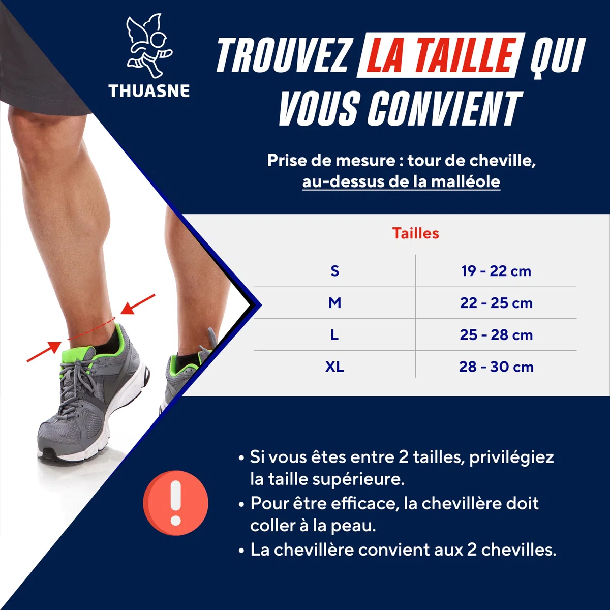 Thuasne Sport Chevillère Strapping Ligamentaire Maintien Homogène Entorse Légère Cheville Instable Indice 3/3 Taille M