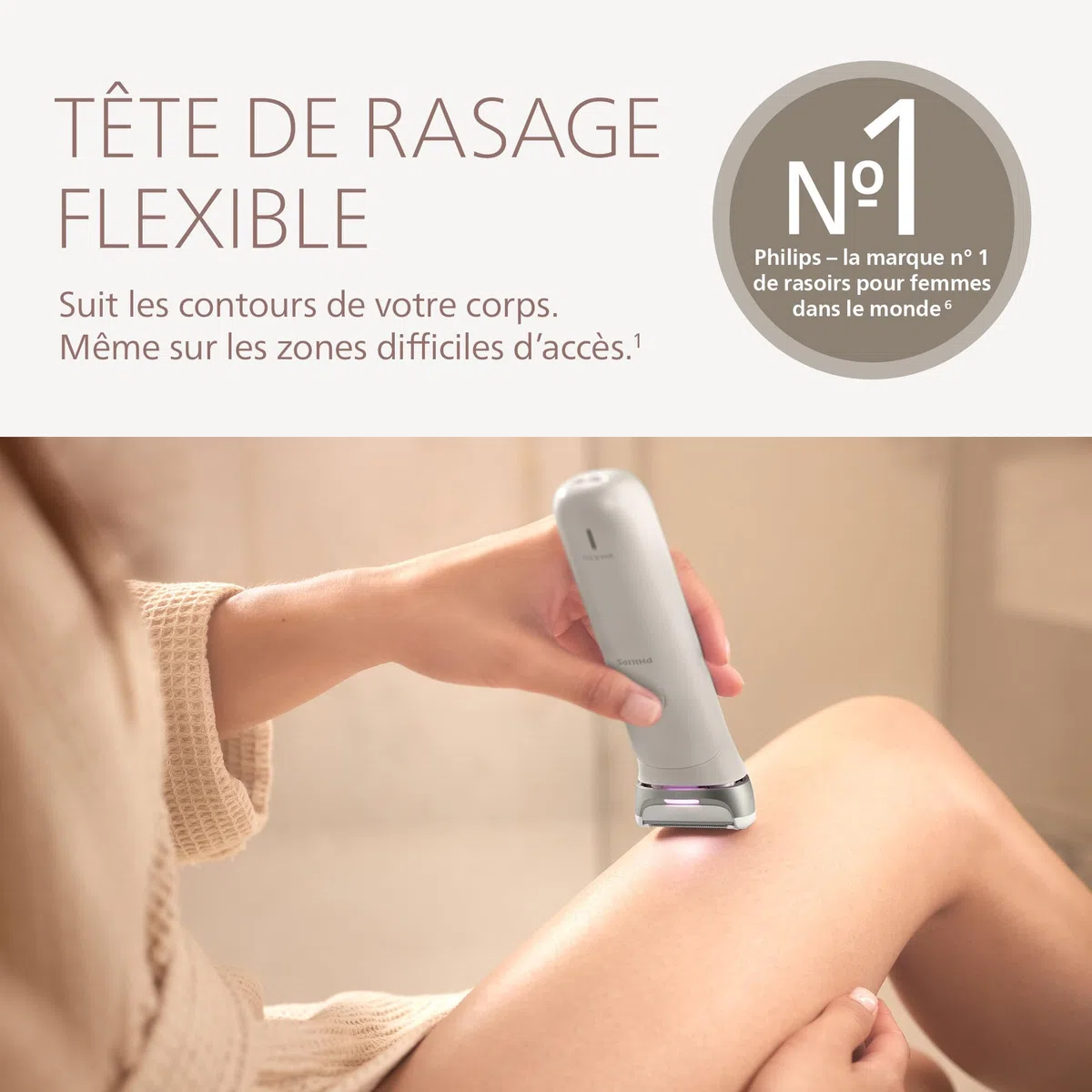 Philips Série 8000 Rasoir Sans Fil 3 Lames Tête Flexible Visage Jambes Corps Maillot Autonomie 100 min BRL159/00
