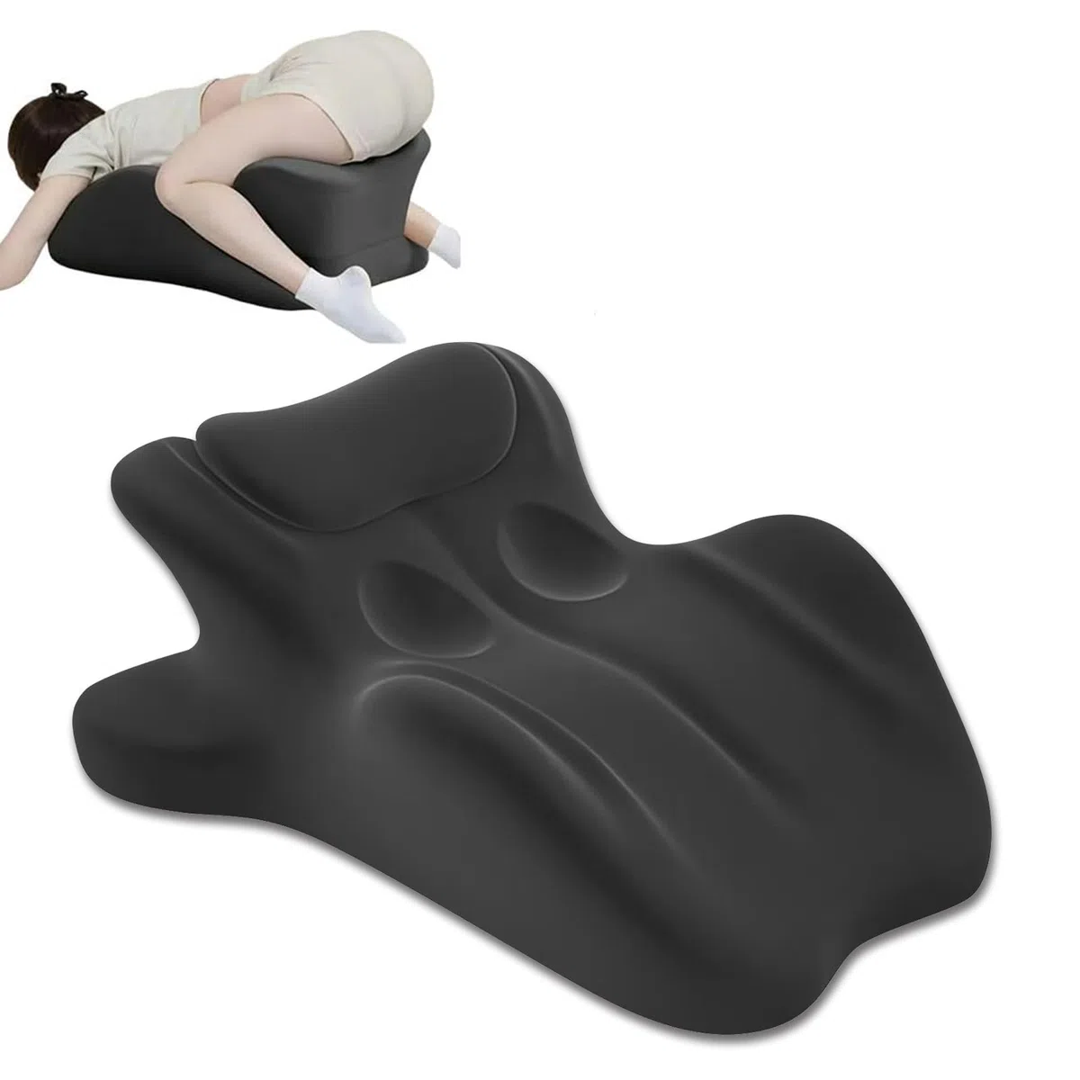 Coussin de couple New Experience 27 positions ergonomique en mousse à mémoire de forme 39x59x46cm Noir