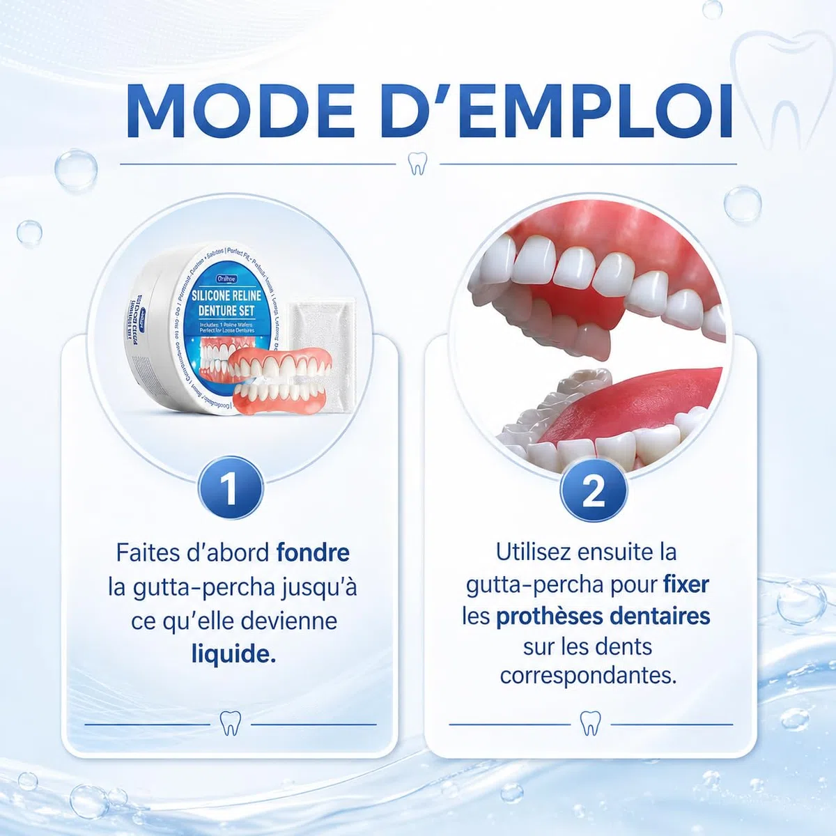 Bikenda Prothèse Dentaire Silicone Souple Confortable Pour Hommes Et Femmes (1 Pièce)