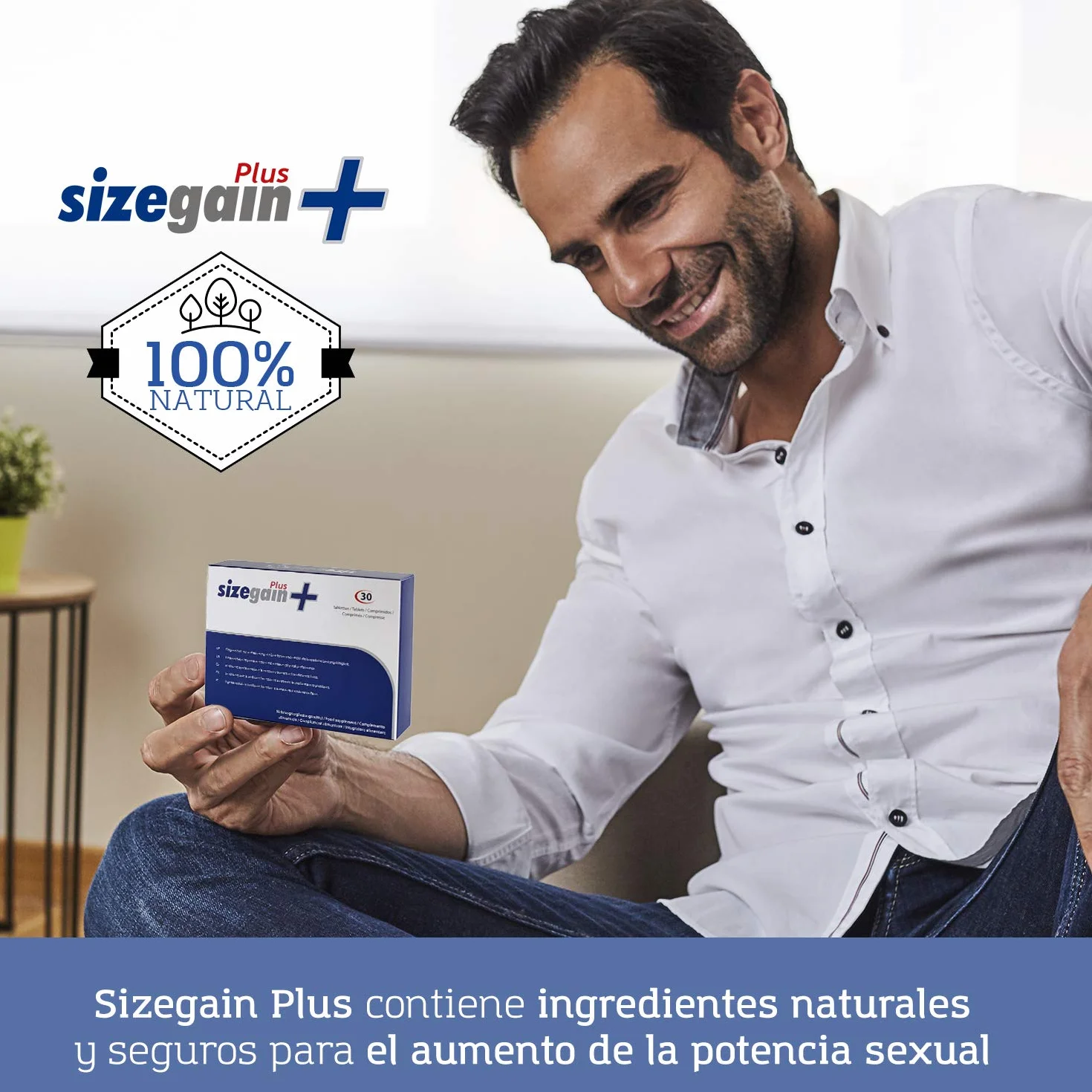 Amélioration de la virilité - 5 SizeGain Plus : Capsules pour augmenter le désir sexuel. 5 x 30 capsules.