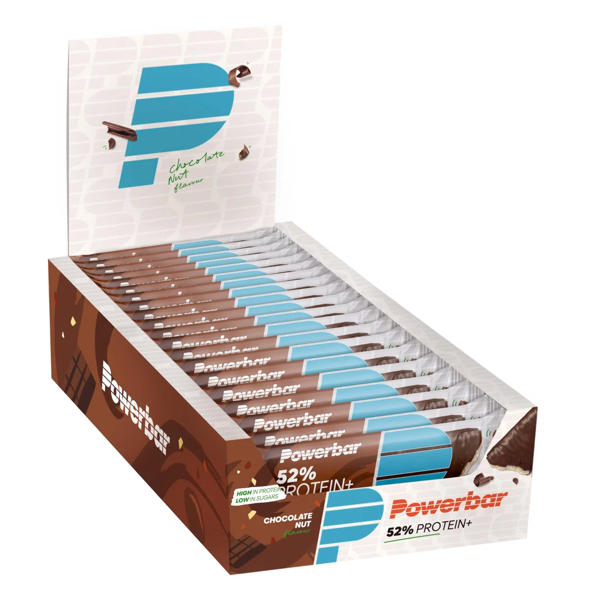PowerBar 52% ProteinPlus Pack de 20 Barres Low Sugar Chocolate Nut 50 g