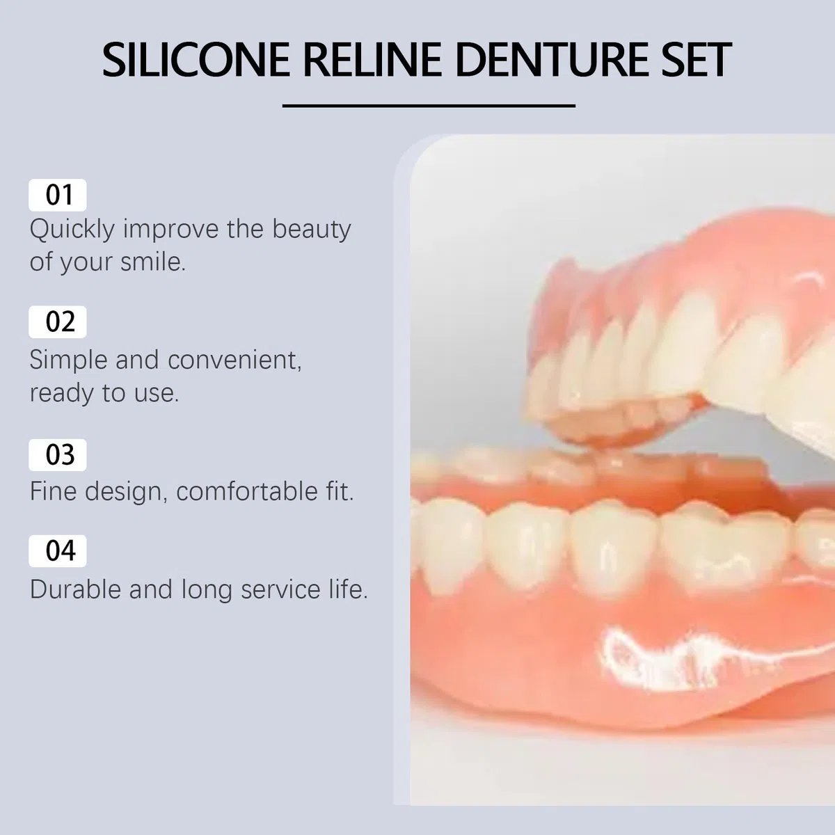 Prothèse Dentaire Silicone Bikenda pour Hommes et Femmes, Fit Quickly Améliorez la Beauté de Votre Sourire (1 pièce)