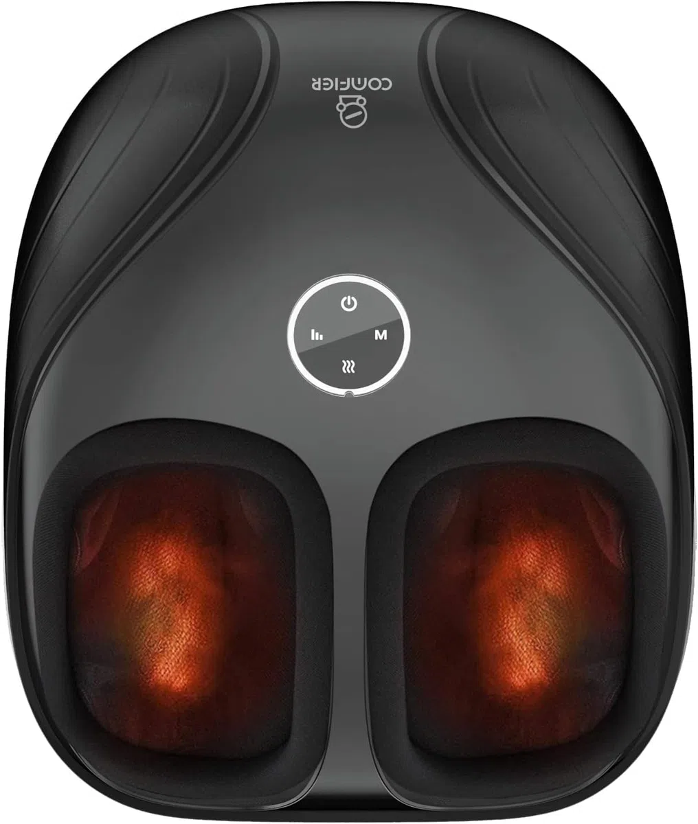 COMFIER Masseur Pied Professionnel - Appareil de Massage Pieds Shiatsu avec Chaleur, Pétrissage en Profondeur, Roulement 3D et Compression d'Air pour une Détente Complète - Cadeau pour homme/femme