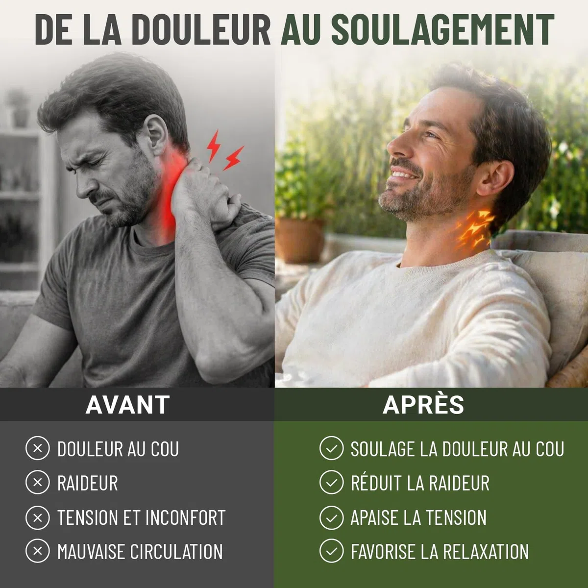 BeFit24 Masseur Cervical 4D avec Chaleur Sans Fil Massage Cou Épaules Dos Soulagement Douleurs Tensions