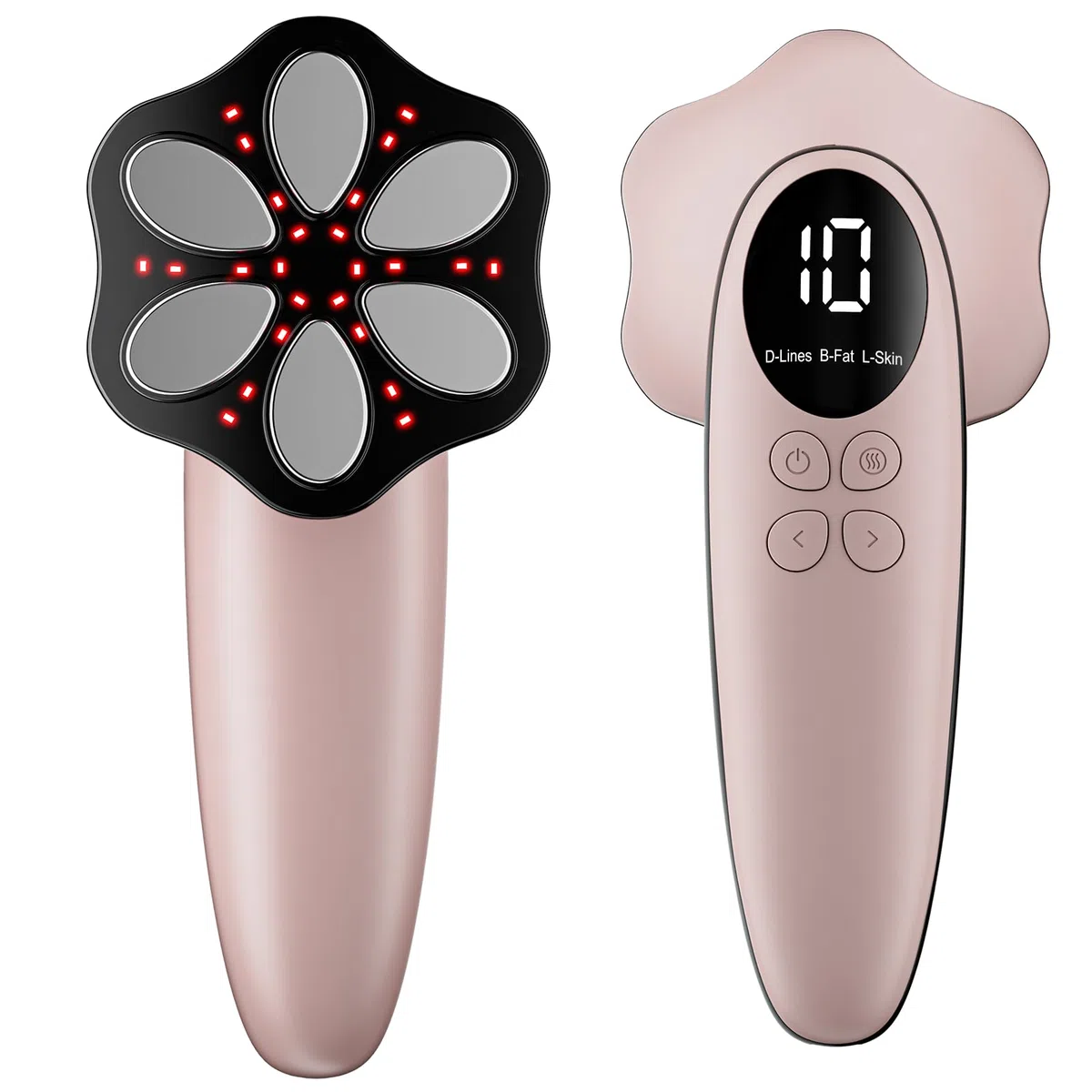 Masseur Anti Cellulite électriques Appareil Massage, 6 Têtes de Massage Multifonctionnel Portable, Unisexe, Lifte, Resserre et Masse la Peau (Rose Gold)