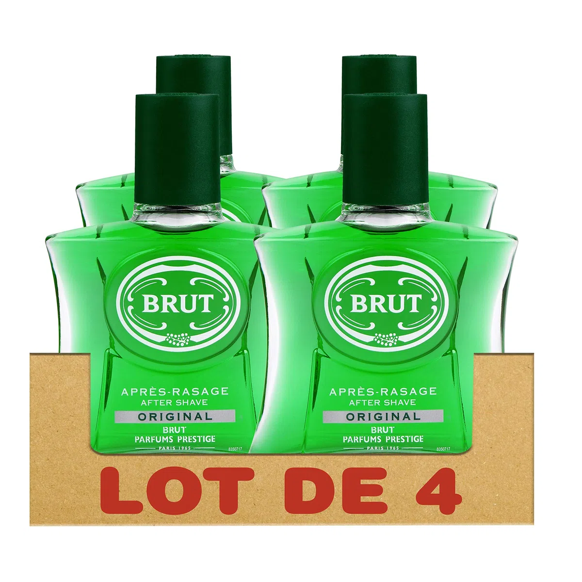 Brut Original Après Rasage Homme Parfum Frais et Intense Flacon (Lot de 4 x 100 ml)
