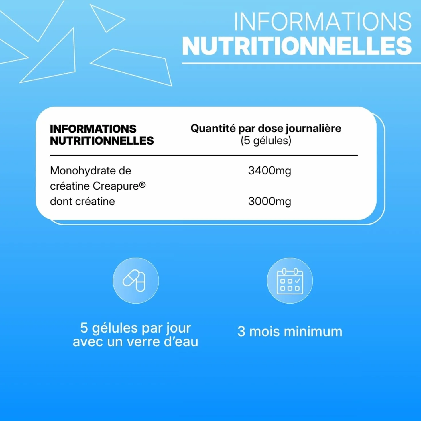Créatine Monohydrate Creapure® 150 Gélules Vegan Sans Additifs Force Musculaire Sports Intensifs