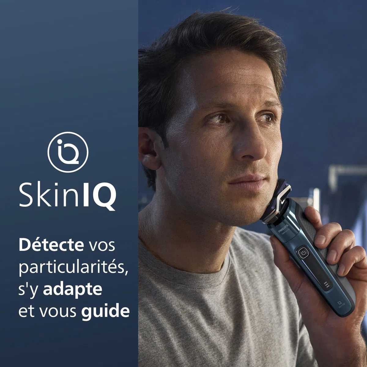 Philips Rasoir Philips Series 7000 - rasoir électrique Wet & Dry bleu glacier avec tondeuse rétractable intégrée, tondeuse à barbe, coffret de voyage, Quick Clean Pod et socle de charge (S7882/54)