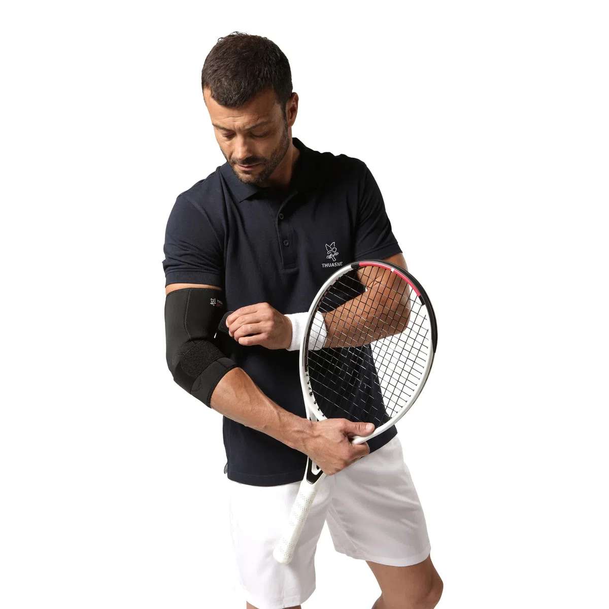 Thuasne Sport - Coudière Anti-Épicondylite - Tennis Elbow, Golfer Elbow, Tendinite du Coude - Compression Homogène - Dispositif Médical CE - L