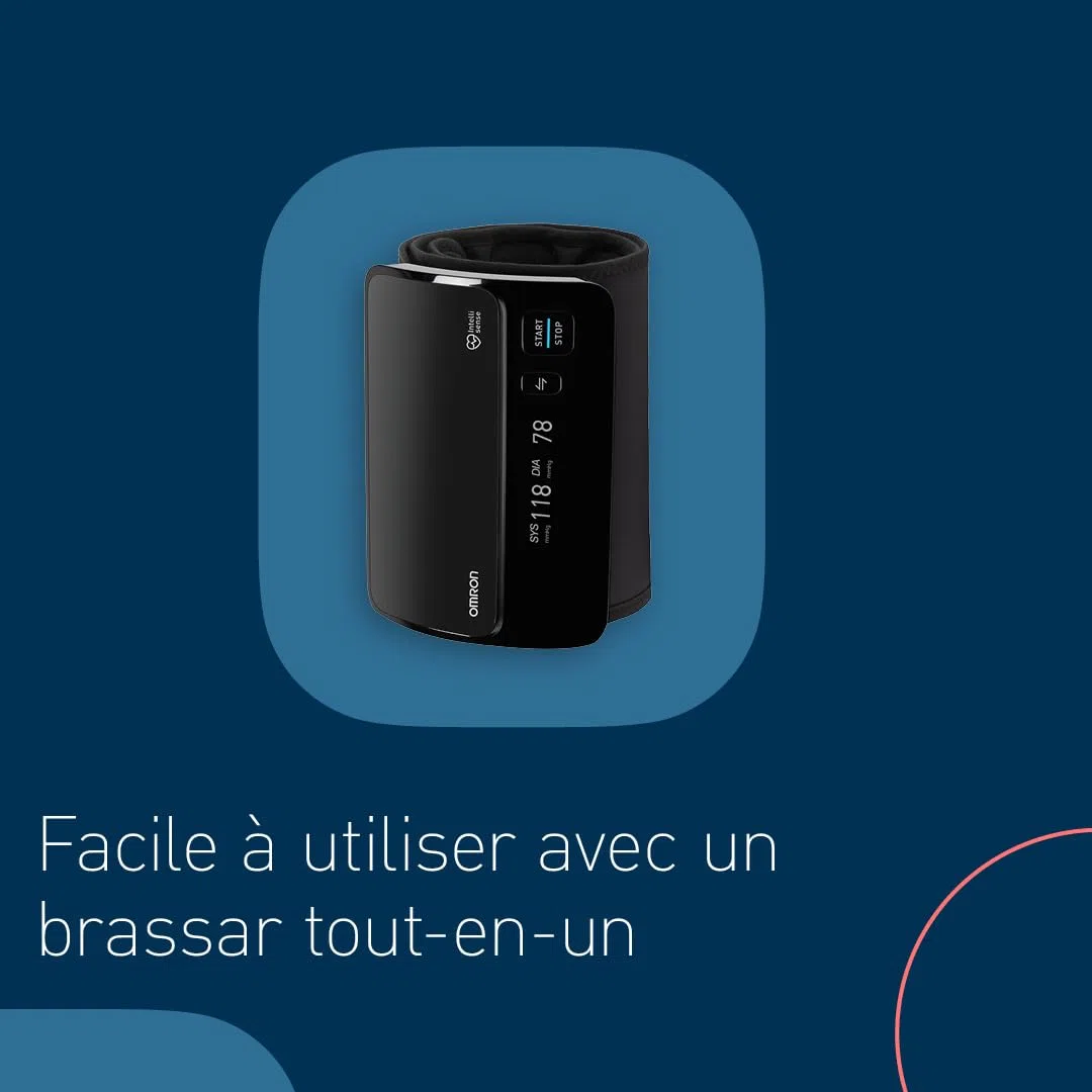 OMRON EVOLV Appareil tension artérielle bras – Conception tout-en-un – Tensiomètre bras avec détection de pulsation cardiaque irrégulière – Bluetooth – Avec OMRON connect appli