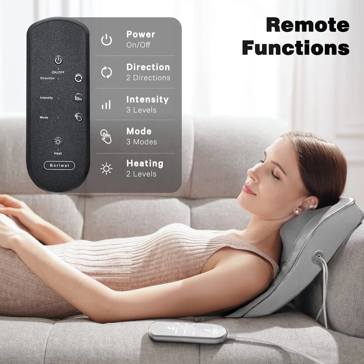 OMASSA Masseur Cervical avec Coussin Chauffant, Massage Dos et Cou, Soulage Douleurs Musculaires Cou, Épaules, Dos, Jambes et Pieds, Idéal Cadeaux pour Homme/Meres/Pere/Grand Mere