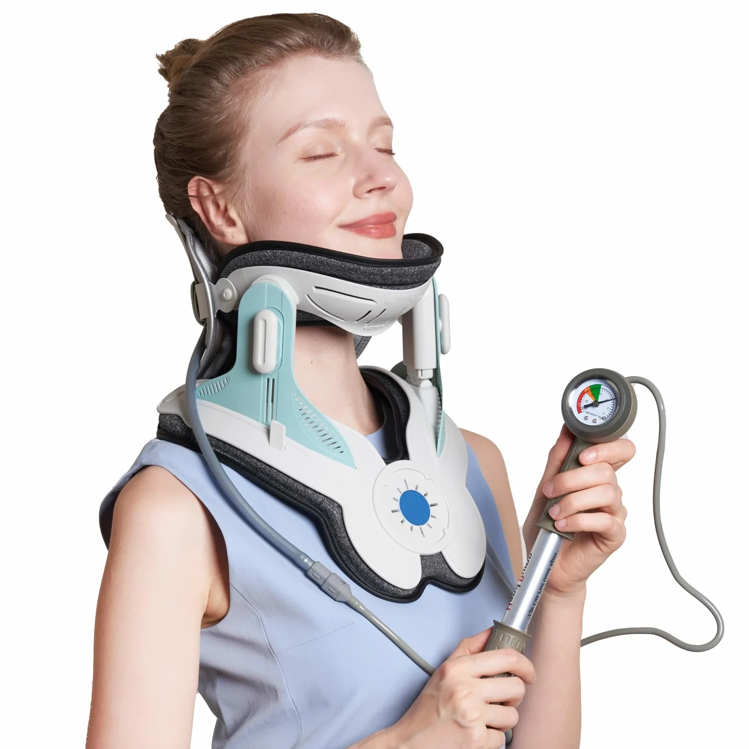 Holdsound Dispositif de traction cervicale, un appareil de traction du cou réglable manuellement, qui soulage efficacement les douleurs au cou, facile à utiliser, utilisé debout, assis ou en