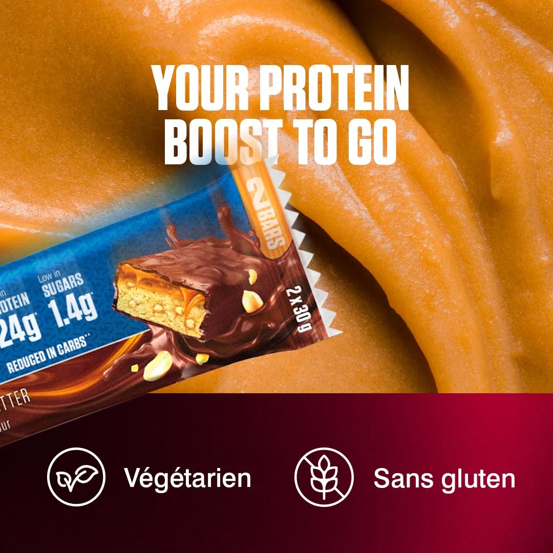Dymatize Elite Layer Bar Peanut Butter & Caramel 18x(2x30g) - Barre hyperprotéinée et peu sucrée