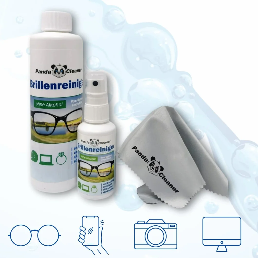 Pandacleaner Kit de recharge nettoyant lunettes 2 x 250 ml anti-buée sans alcool