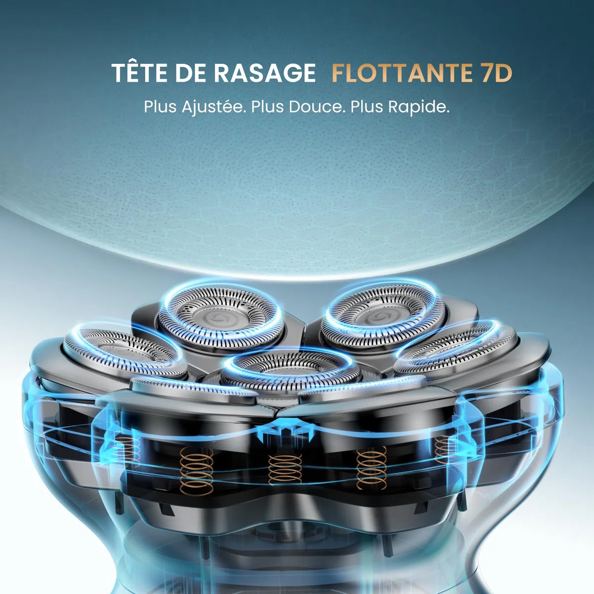 MAXGROOM 2026 Pro Rasoir Électrique Crâne Homme, Tête Magnétique 7D, Moteur 8800 tr/min, Autonomie 140 min, USB-C, IPX7, Sec/Humide