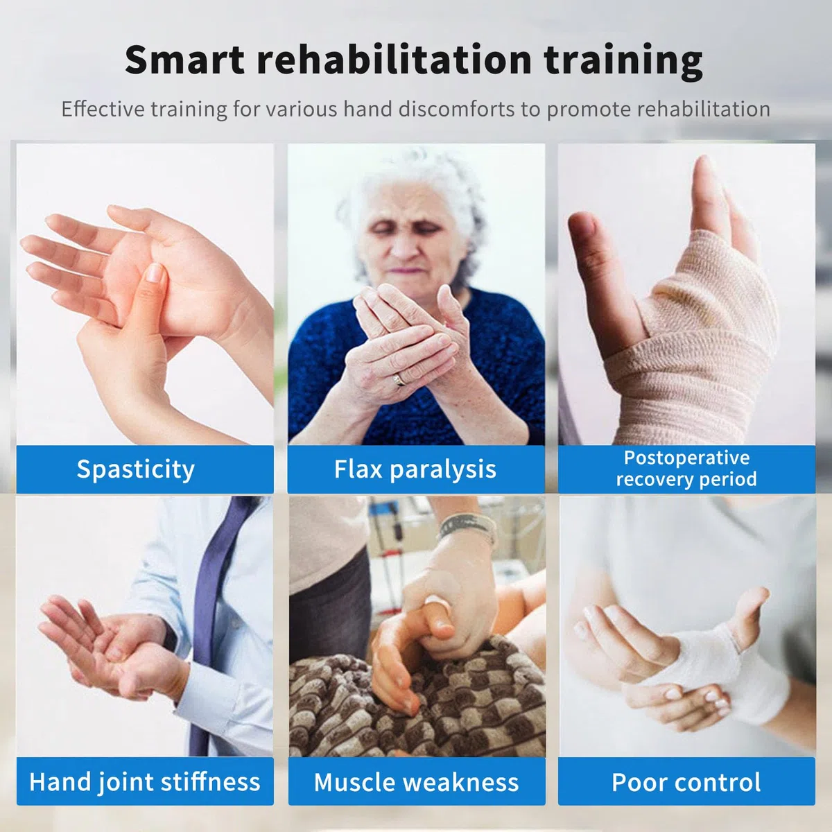 GAOXIAO Gants Robotisé de Rééducation de la Main, Gauche Droit AVC pour Les Mains, Personnes Paralysées Après Un Avc, Équipement de Récupération Thérapie de la Main Left L