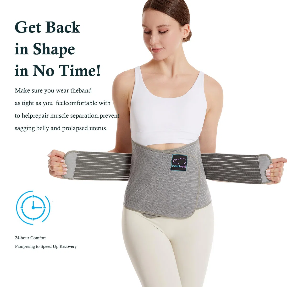 Ceinture abdominale post-partum, ceinture abdominale réglable, pour le soutien abdominal et le soulagement des douleurs dorsales