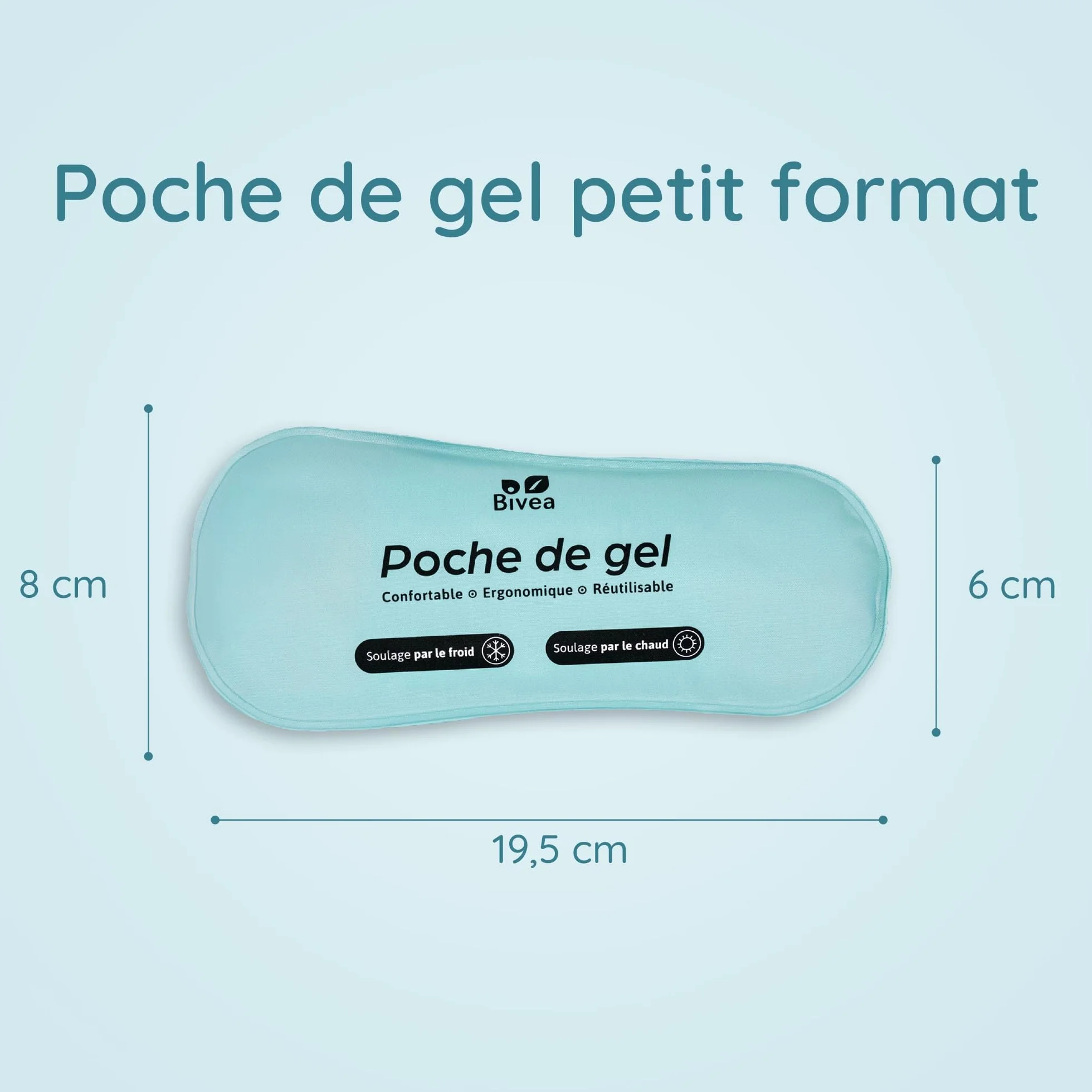 Bivea Lot de 3 Poches de Gel Ergonomique pour Bain Dérivatif Cryothérapie Périnéale Petit Format