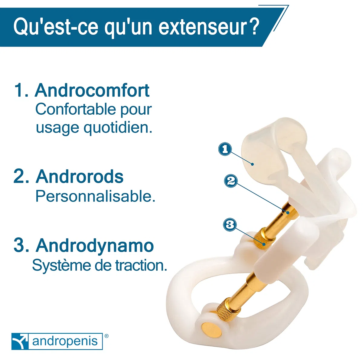 Andropenis Gold Extenseur Médical pour Allongement avec Comfort Kit