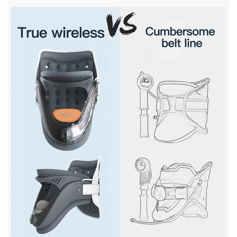 HEYOUTH Dispositif de Traction Cervicale Réglable et Léger - Soutien Nuque avec Coussin d'Air pour Alignement Vertébral et Soulagement Douleur à Domicile