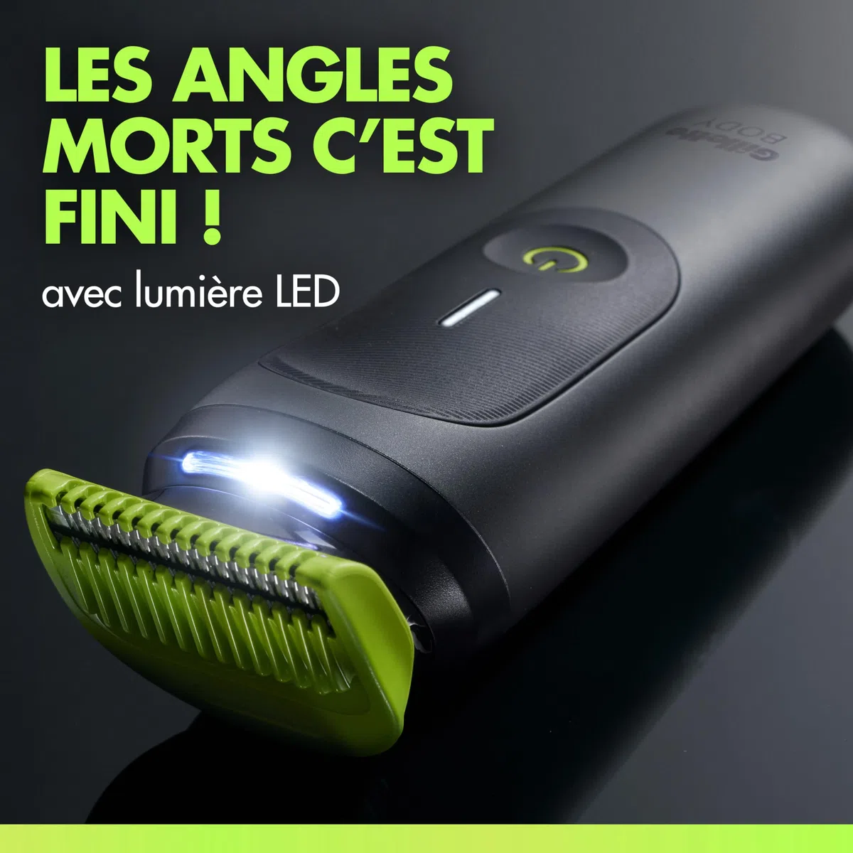 Gillette Labs Body + Intimate Tondeuse Homme i7, Tondeuse Corps et Zone Intime, Étanche, Dotée de la Technologie SkinFirst et de la Lumière LED pour Visibilité, 3 Sabots, Batterie Rechargeable Incluse