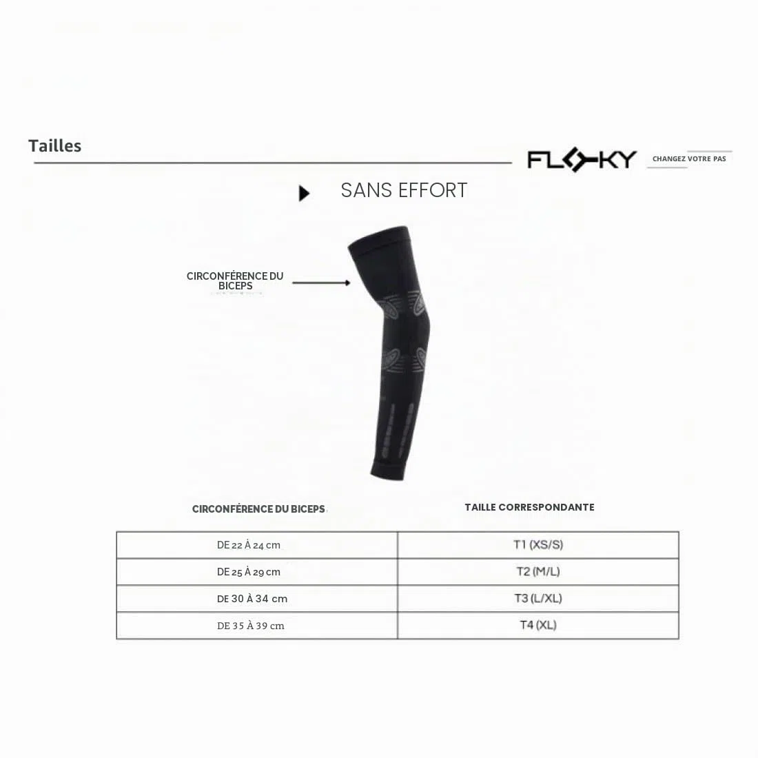 FLOKY No Strain x Tapia - Manchon biomécanique T3, taille L/XL, noir, édition limitée