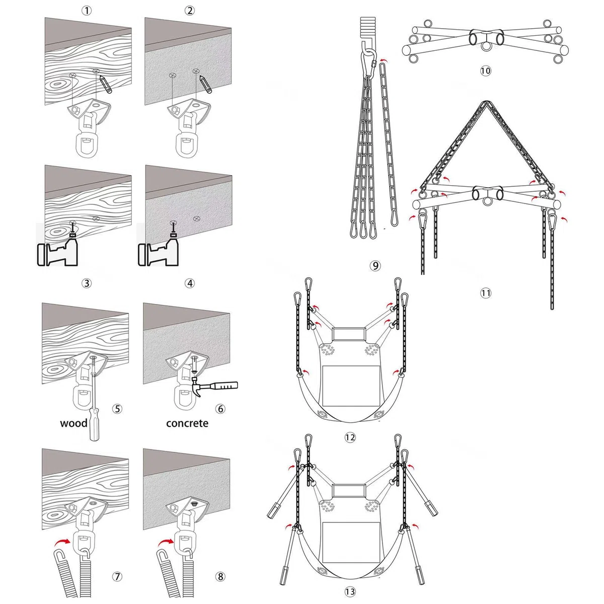 Balancoire Sexuelle Pour Couple Plafond Suspendue Adulte Érotique Support Balançoire De Porte Portique Interieur Cuir,#6