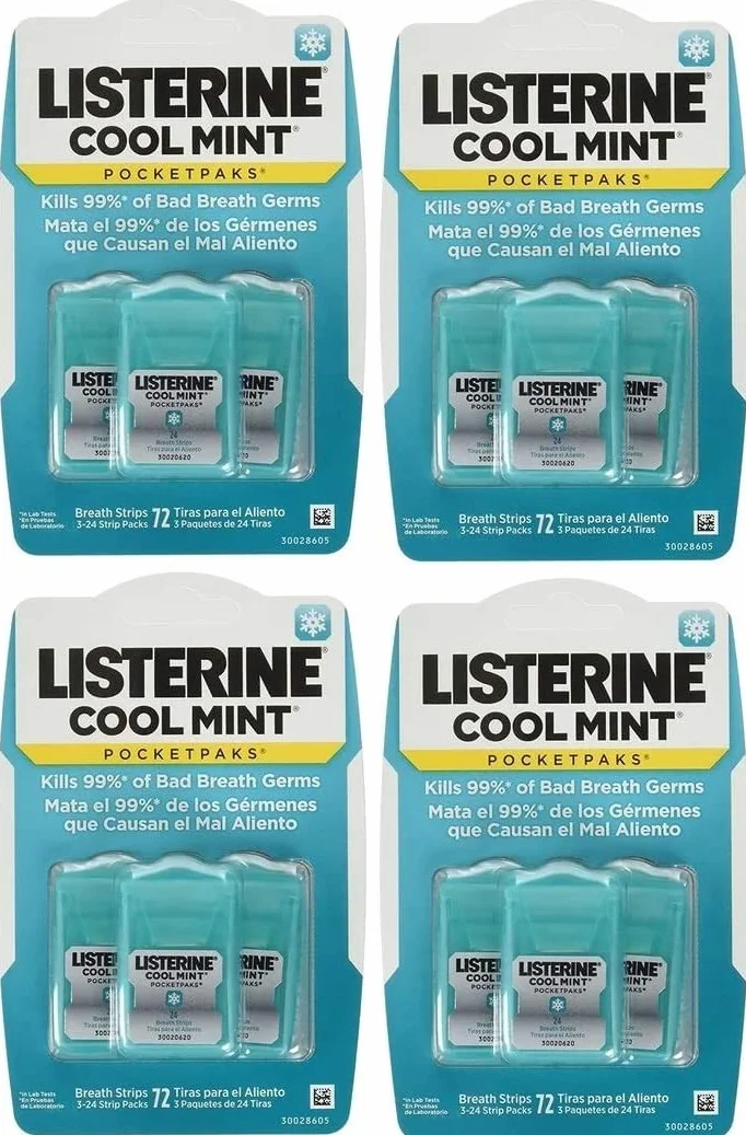 Listerine PocketPaks Cool Mint 24 bandes lot de 12