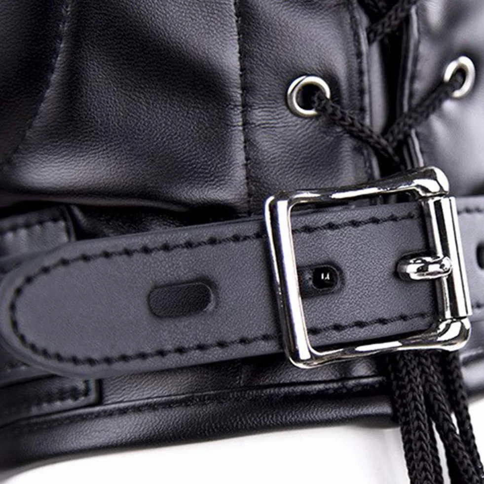 Roluck Masque de bondage avec gode bouche bâillon 3 serrure masque de tête SM réglable pour couple fétiche jouet sexuel (L)
