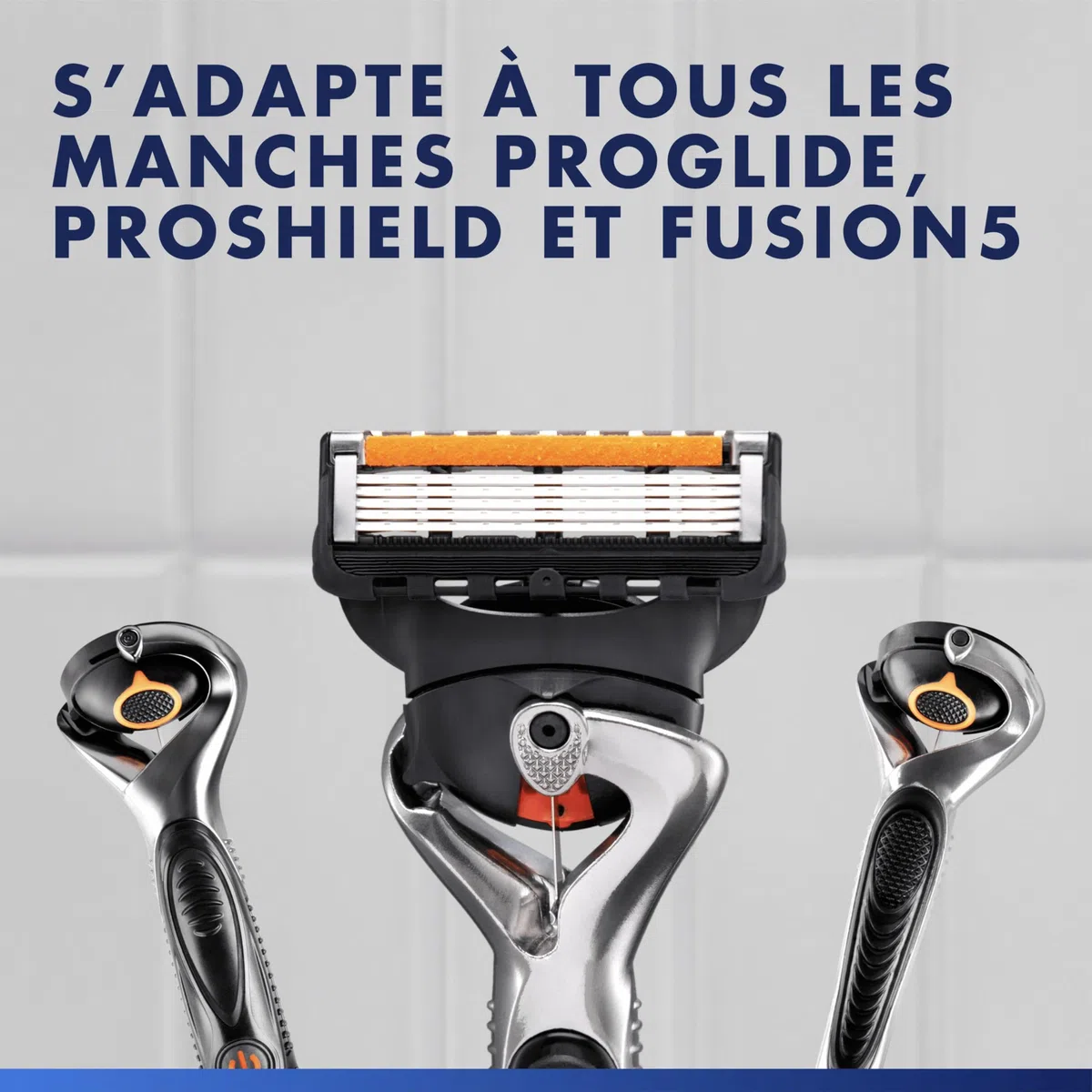 Gillette Lames de Rasoir Homme Proglide, Pack de 12 et Tour de Cou – Cartouche Dotée de la Bande Lubrifiante x2, Ultra Affutées et Longue Durée, en Acier Inoxydable, 1 Recharge Jusqu’à 30 Rasages