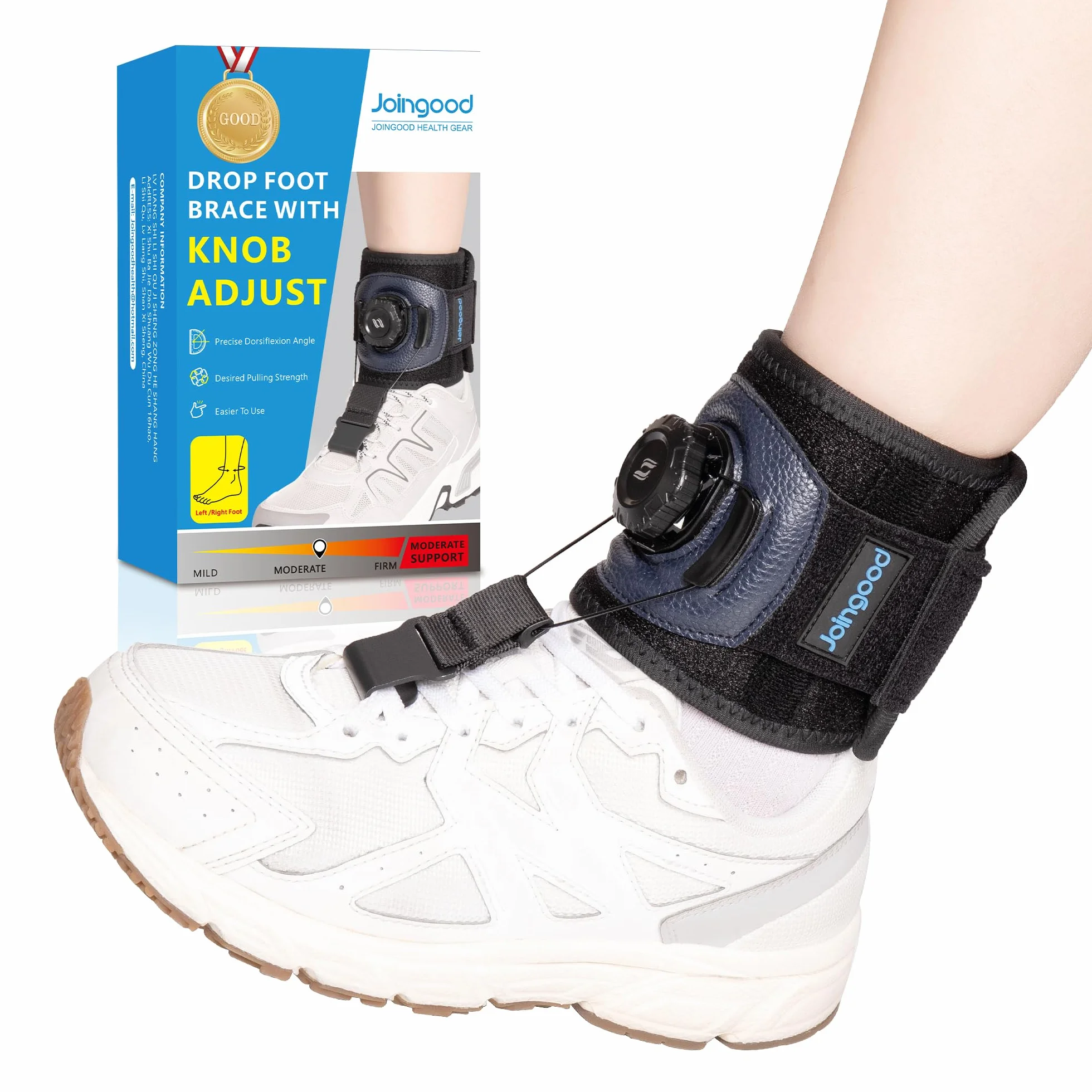 Attelle Pied Tombant pour Marcher avec des Chaussures,Attelle Pour Pied Tombant Avec Bouton,Orthese Pied Tombant vers le Haut,Releveur de Pied Tombant pour Pied Droit et Gauche(S/M)