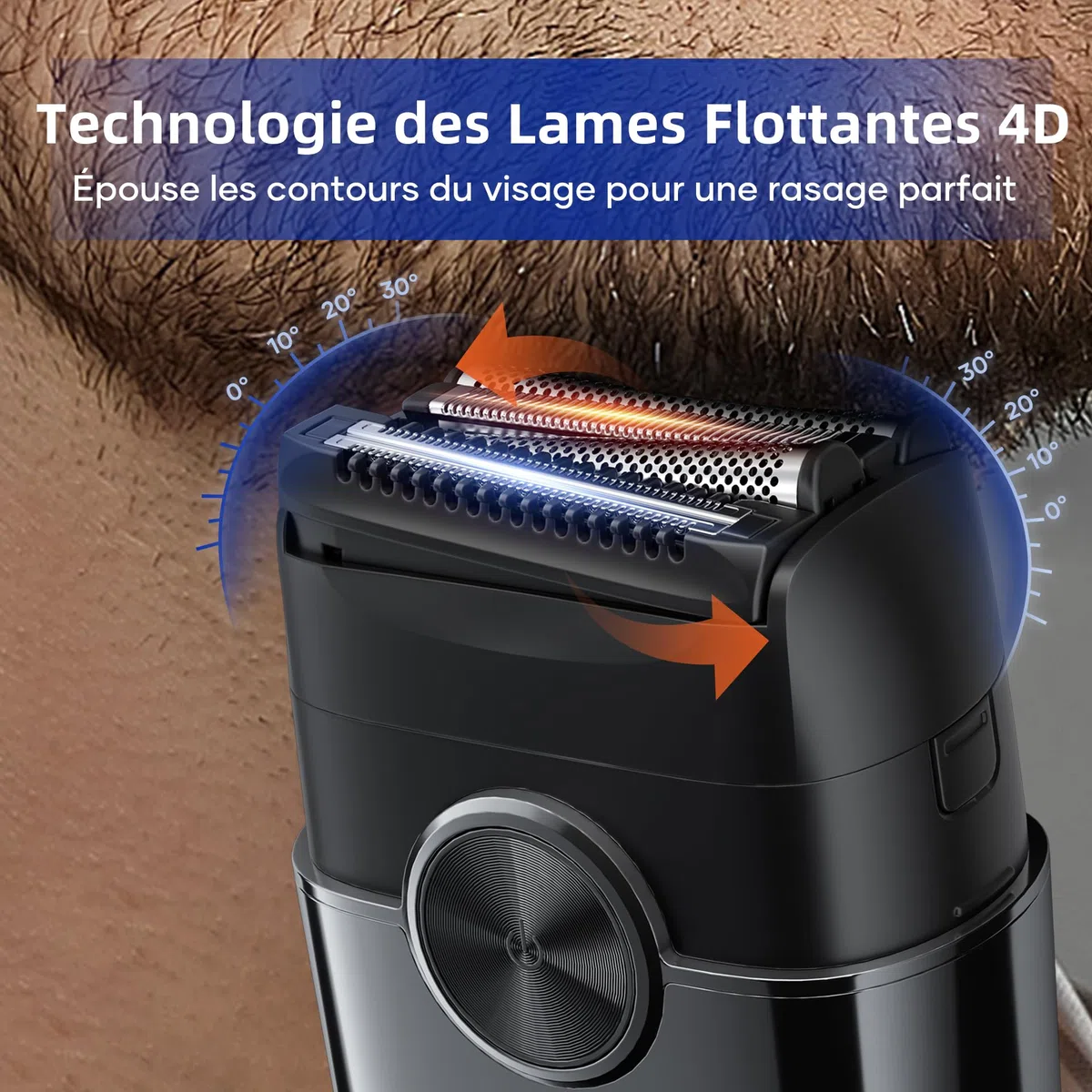 kensen Rasoir Electriques Hommes Barbe 120 mins d'Autonomie Mini Foil Shaver Homme avec 4 Lames Flottantes USB-C Tondeuse Barbe Étanche Rasoir électrique de Voyage pour Le Visage & La Barbe Wet & Dry