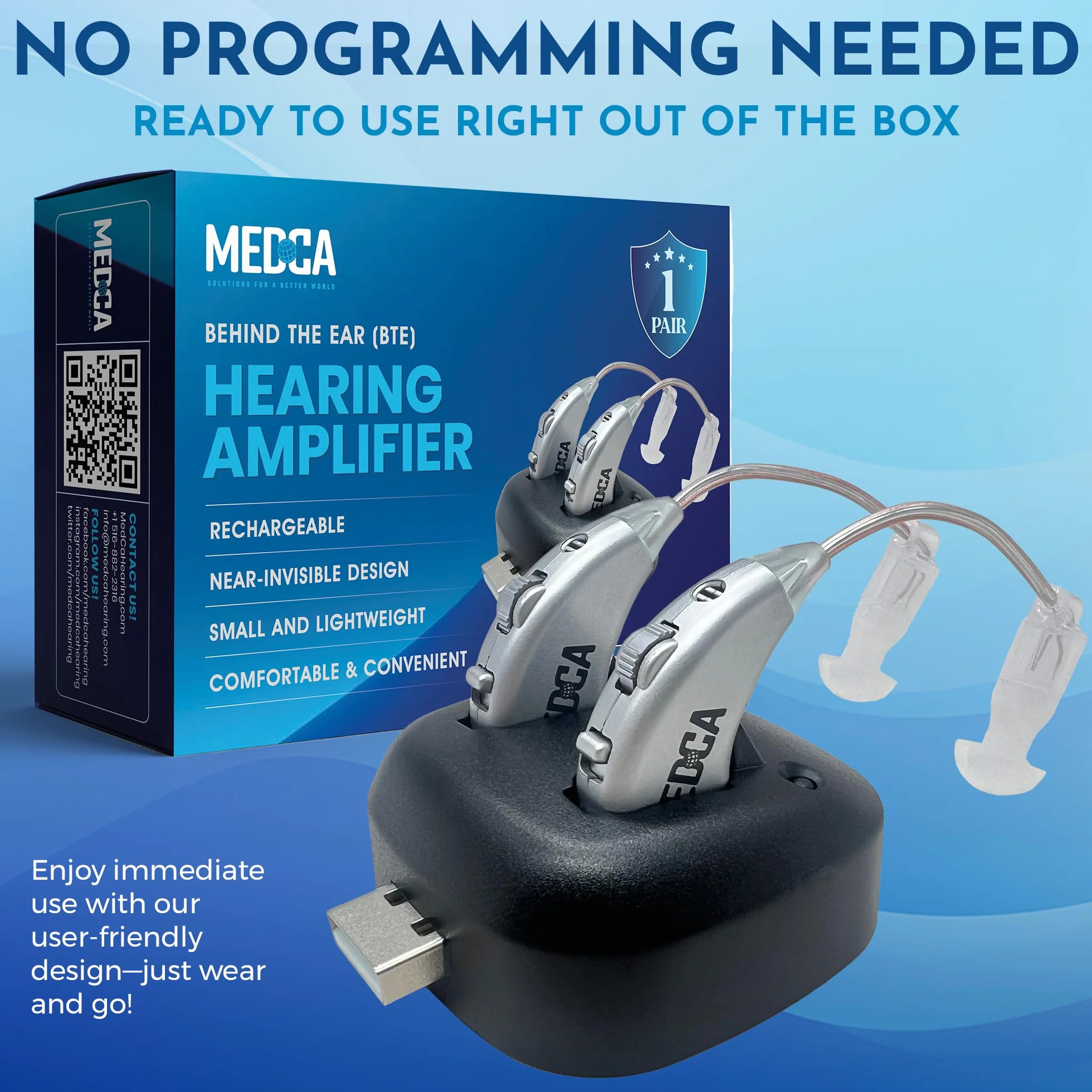 MEDca Premium Active Model "JH339S" pour le sport et l'extérieur, (Argent)
