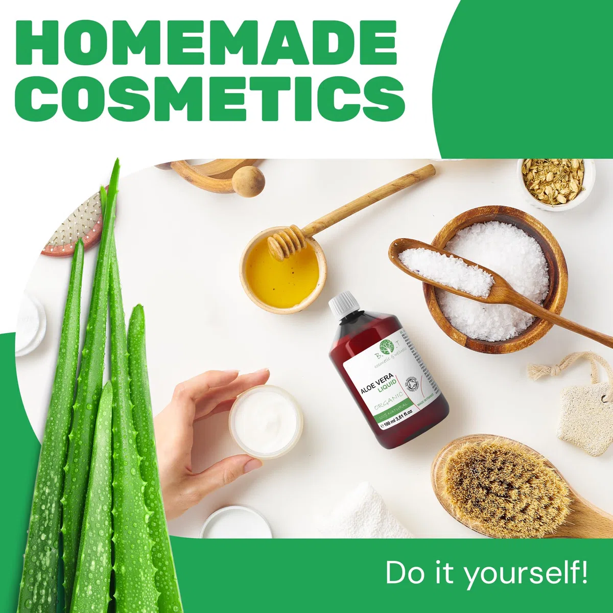 B.O.T cosmetic & wellness - Concentré d'Aloe Vera Bio Frais | 100% Naturel et Pur | Pressé à Froid | Soins et Hydratation de la Peau et Cheveux | Idéal pour Cosmétiques Maison, Taille: 5L