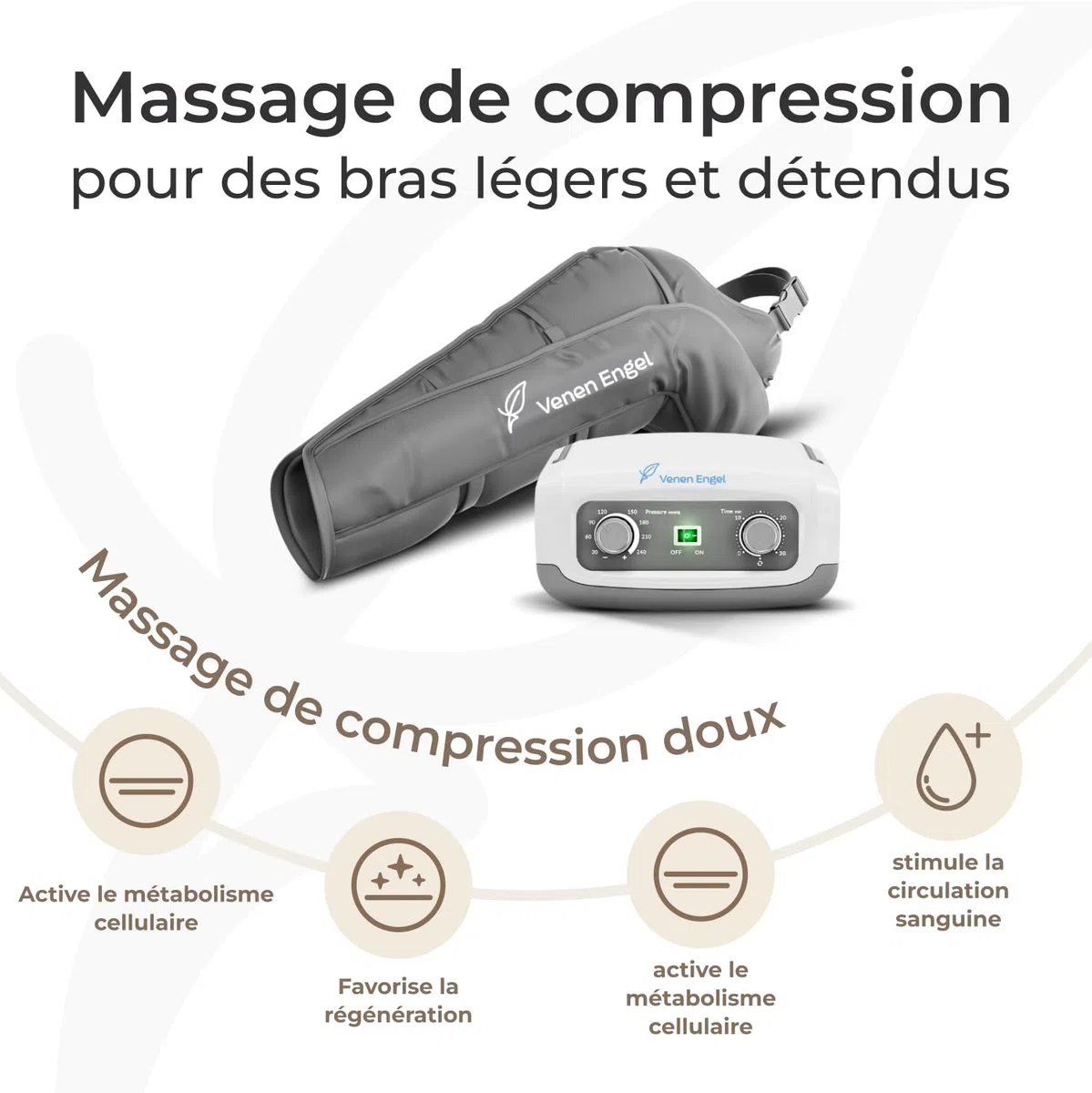 Venen Engel 4 basiques avec flux lymphatique pour le bras droit | Massage par ondes de pression