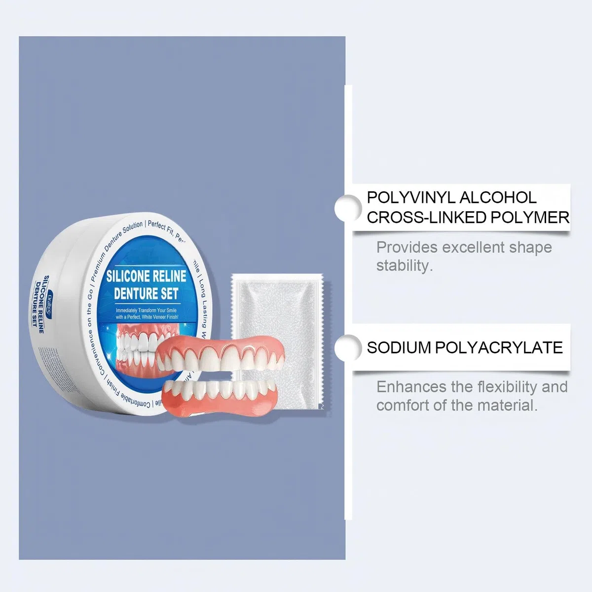 Prothèse Dentaire Silicone Bikenda pour Hommes et Femmes, Fit Quickly Améliorez la Beauté de Votre Sourire (1 pièce)