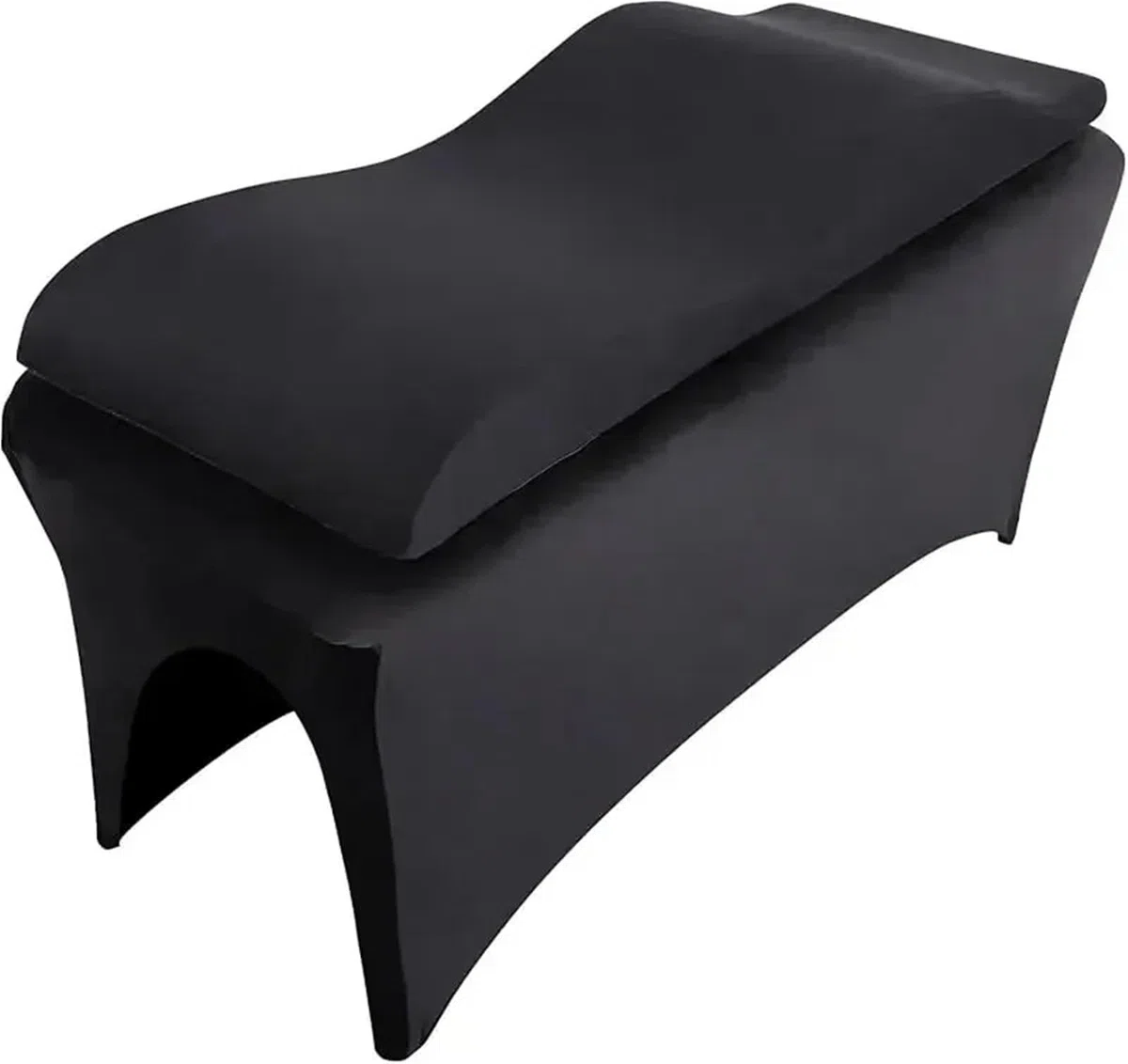 Matelas Table De Massage Surmatelas et couvre-lit for cils, coussin ergonomique incurvé for table de massage, matelas for cils for salon de beauté Coussin Massage(Black Bed and Cover,180x60 cm)
