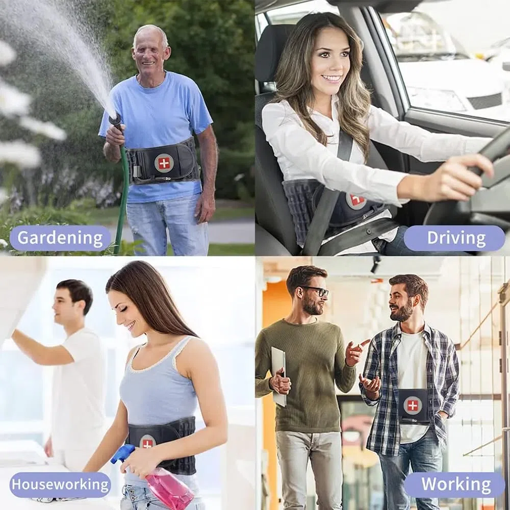 NEWFUN Ceinture Lombaire，Ceintures Lombaires，Ceinture gonflable, dispositif de traction, pour le soulagement des douleurs musculaires du dos et la prévention des blessures Correction de la posture