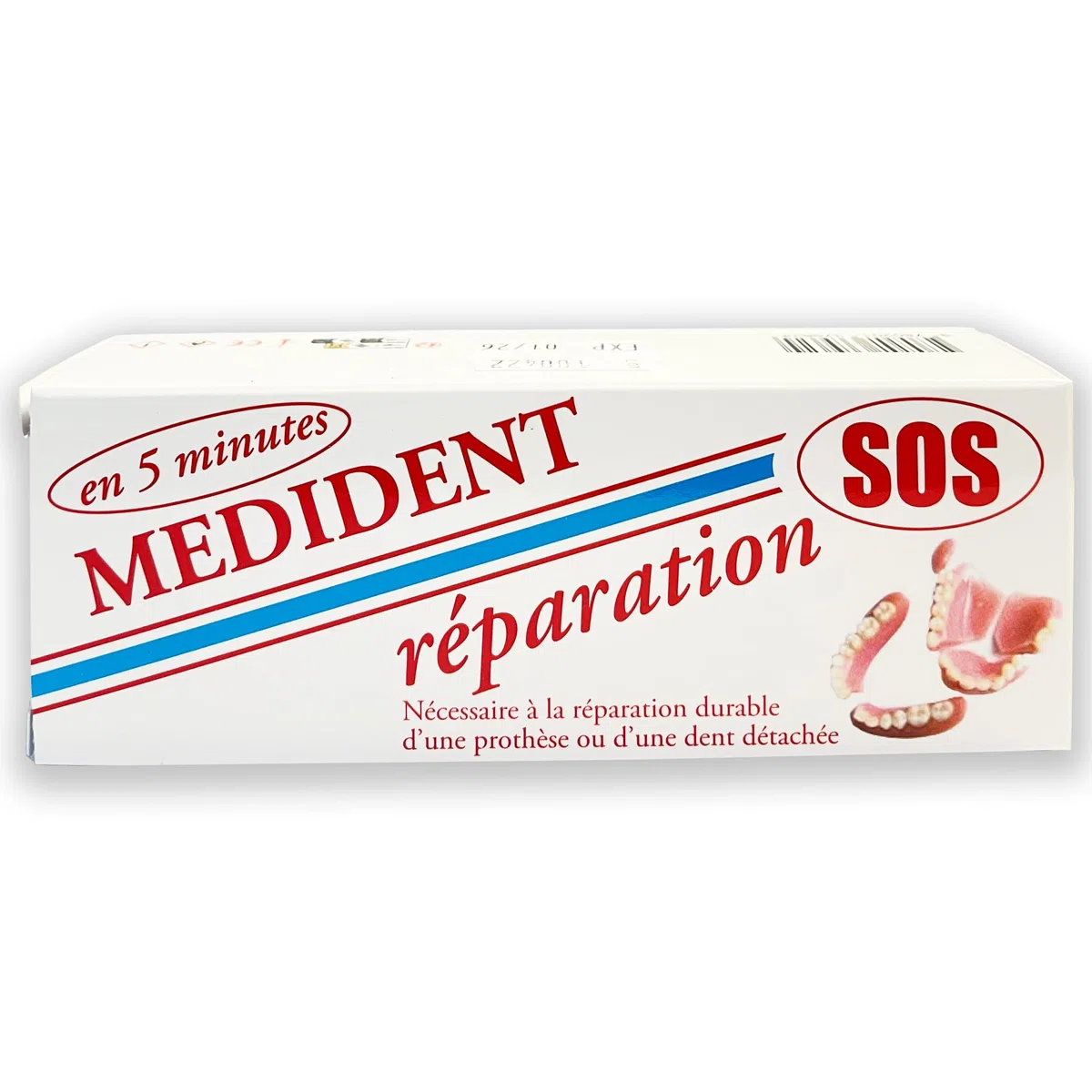 MEDIDENT SOS Réparation Dentier - Réparez votre dentier cassé - Nécessaire 3 utilisations