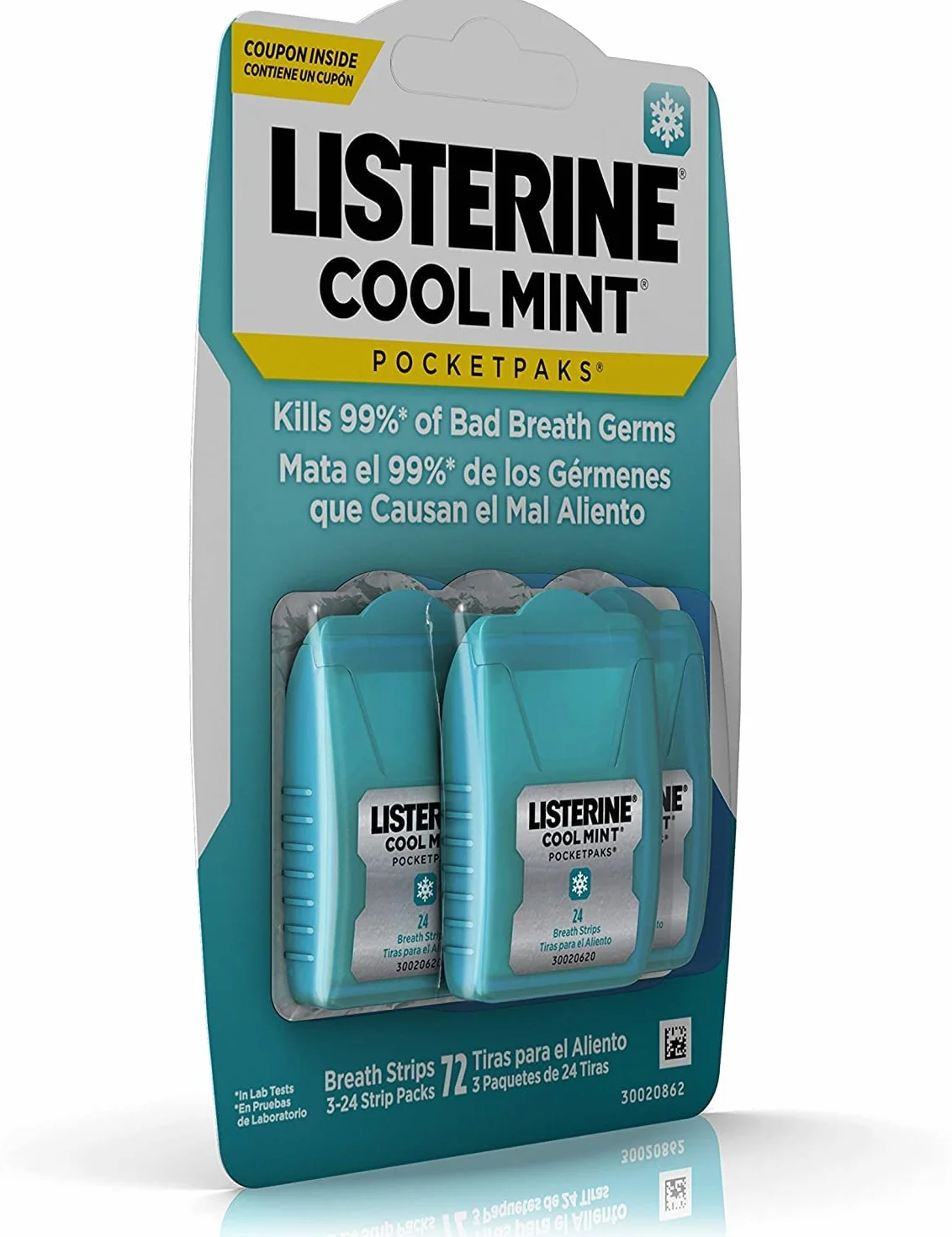 Listerine PocketPaks Cool Mint 24 bandes lot de 12