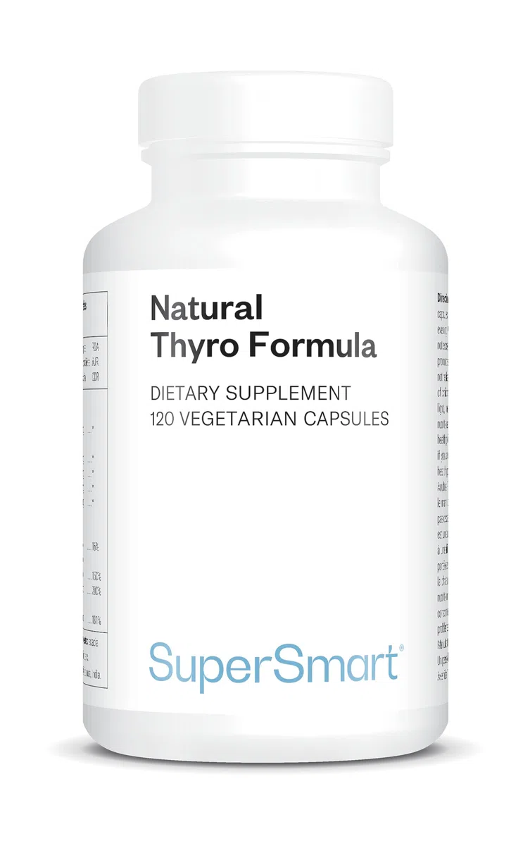 Natural Thyro Formula - Complément alimentaire pour la Thyroïde - Iode, Sélénium, Zinc et Vitamines - Formule à base de nutriments essentiels - SuperSmart