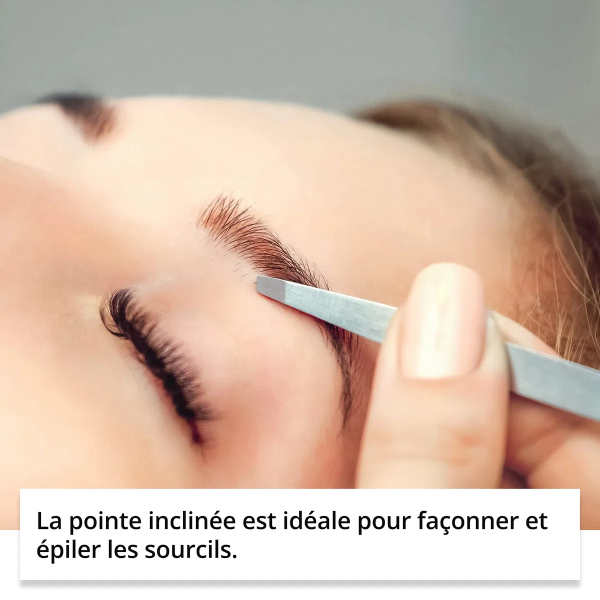 Pince à épiler Rubis classique acier inoxydable mors biais inclinée fine pointue professionnelle sourcils