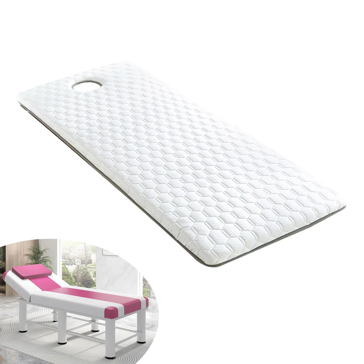 Surmatelas de table de massage en mousse à mémoire de forme, protège-matelas pour lits de massage, antidérapant, avec trous de ventilation et élastiques, tête carrée/ronde/trapézoïdale, épaisseur