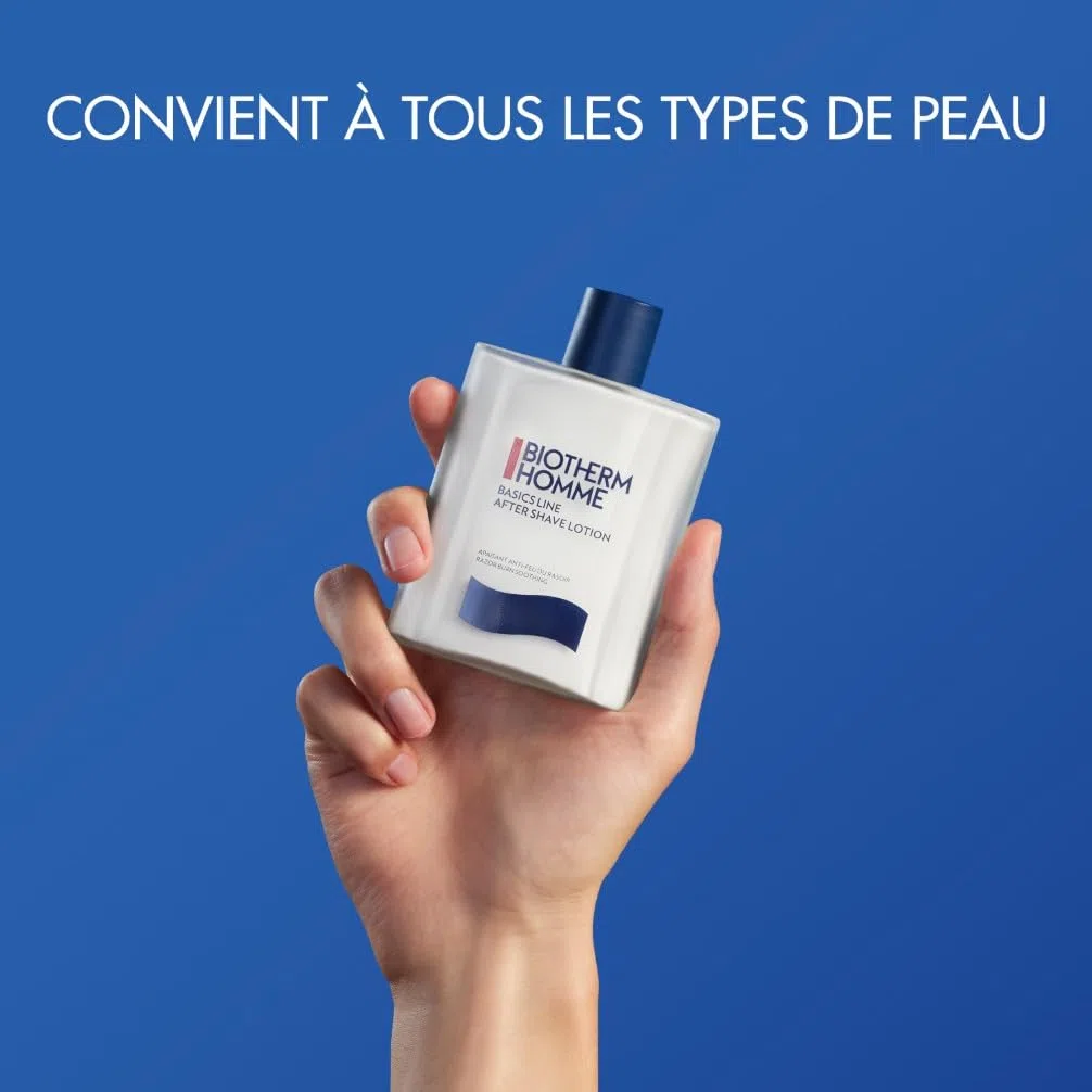 Biotherm Homme, Basics Line Lotion Après-Rasage Homme, Frais et Anti-Brûlures, Apaise les Irritations du Rasage, Enrichi en Biotech Plankton, 100 ml