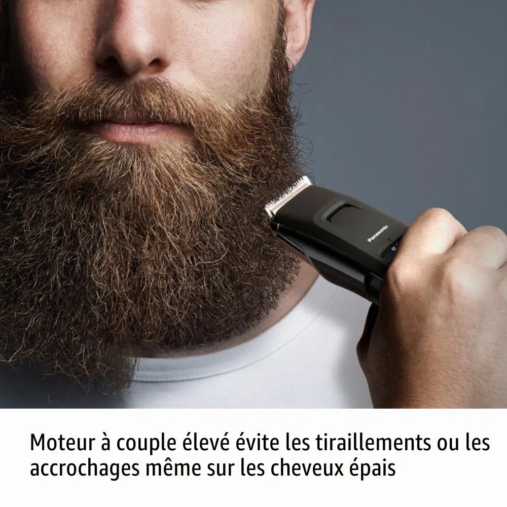 Panasonic - Personalcare ER-GB96-K503 | Tondeuse barbe - Spécial barbes longues 58 Réglages 7 accessoires 50 min d'autonomie Charge en 1 heure Lavable Moteur Torque Noir