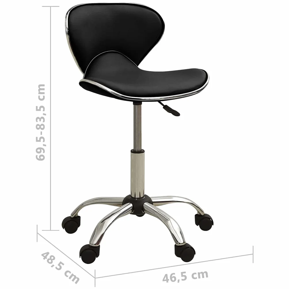 vidaXL Tabouret de Salon et Spa Chaise de Beauté Tabouret de Coiffure Chaise de Travail Pivotante Réglable Intérieur Noir Similicuir
