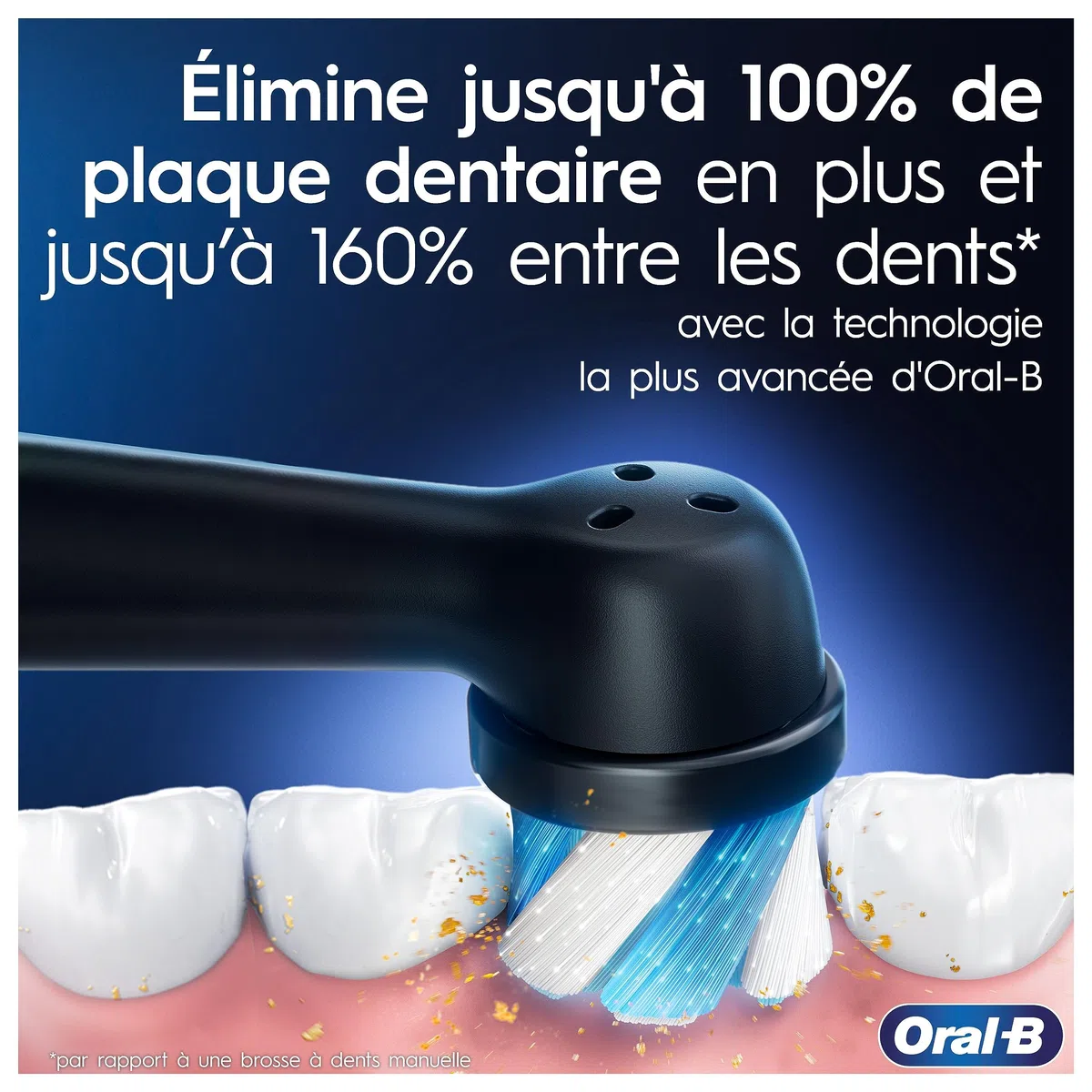 Oral-B iO 4 Brosse À Dents Électrique Noire Pour Adultes, 4 Modes De Nettoyage Avec Blancheur Et Extra Douceur Pour Protéger Les Gencives, 3 Brossettes De Recharge, 1 Chargeur, 1 Étui De Voyage