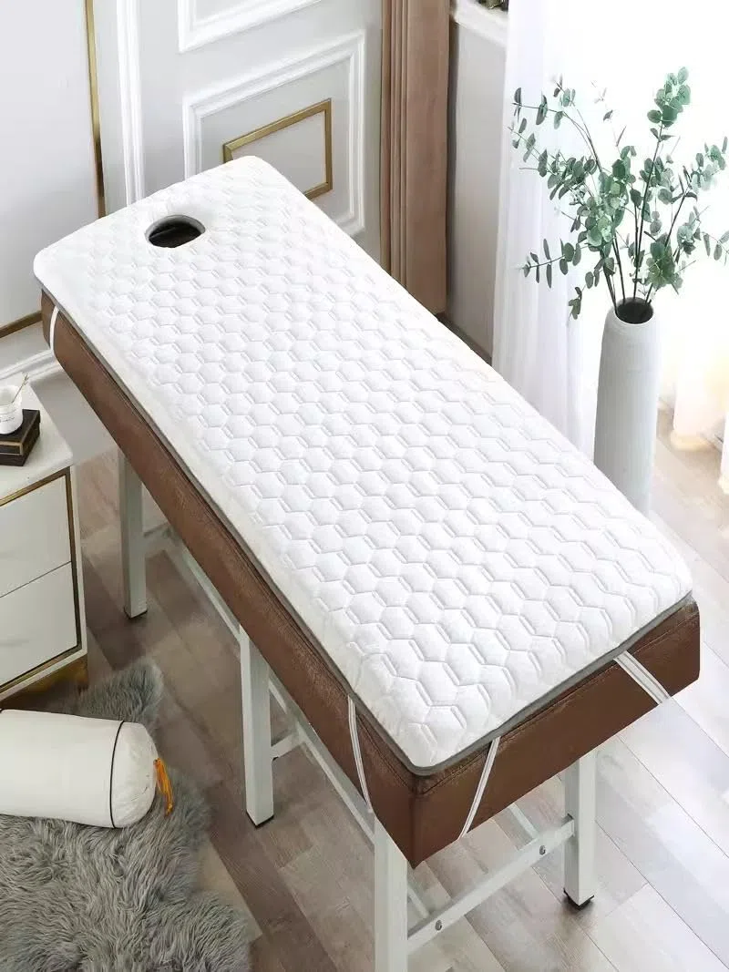 Surmatelas Table de Massage avec Trou De Respiration,Surmatelas Carré/Rond/Tête Trapézoïdale,Matelas Lit De Beauté Rembourrage De Lit Spa Matelas À Mémoire Massage(Color:C,Size:80x190cm)